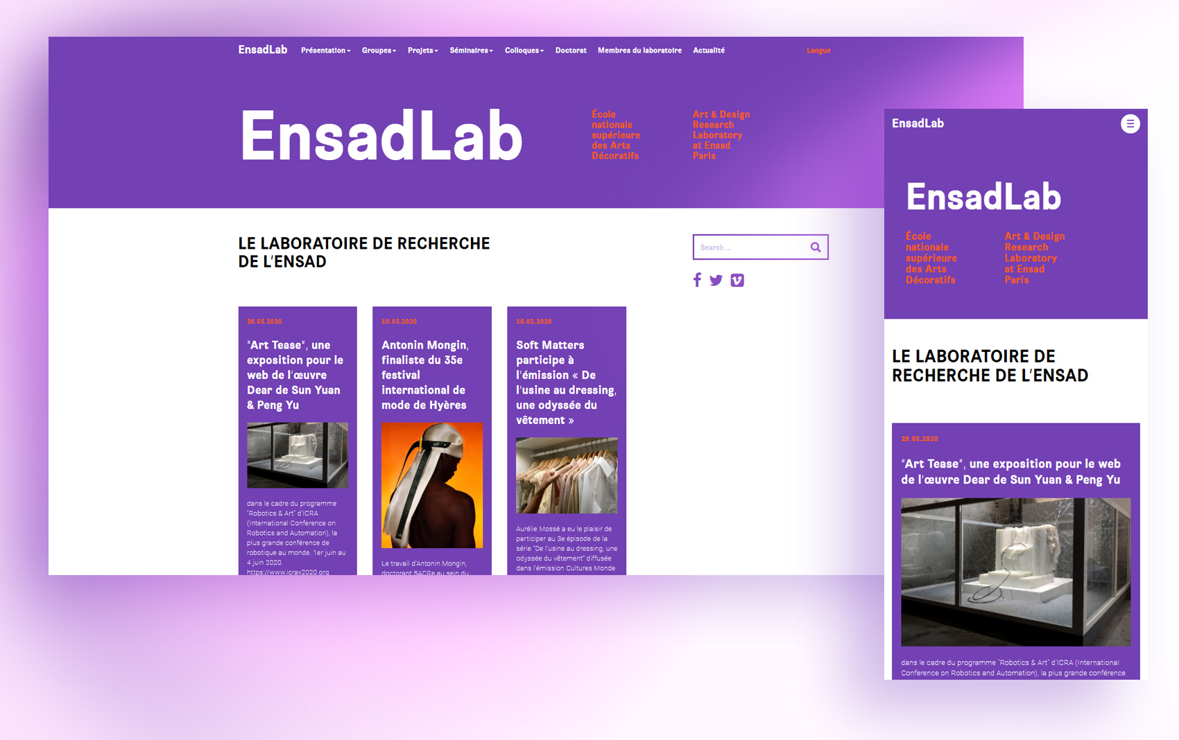 Ensadlab.fr responsive website